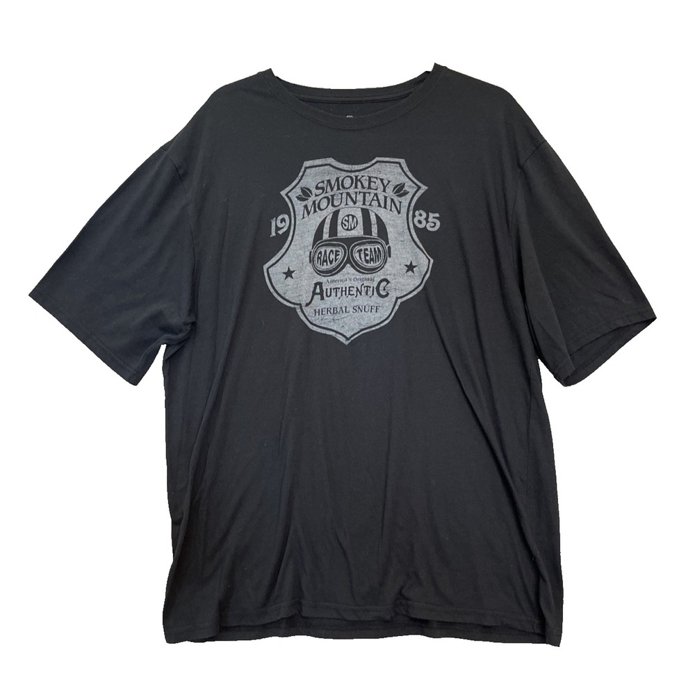 Smokey Mountain Race Team T-Shirt Men's XL Black 1985 Helmet Retro Promo Tee‎